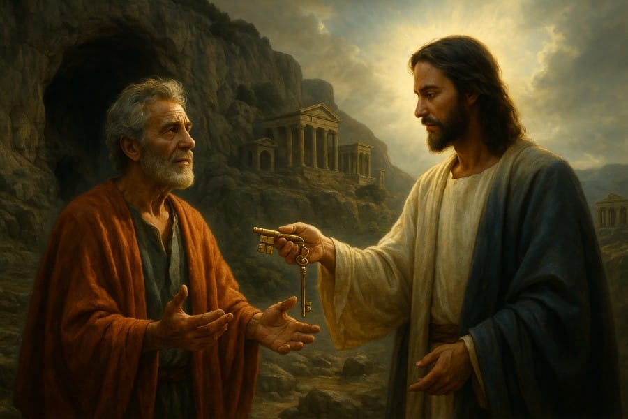 Jesus Cristo entrega as chaves a Simão filho de Jonas