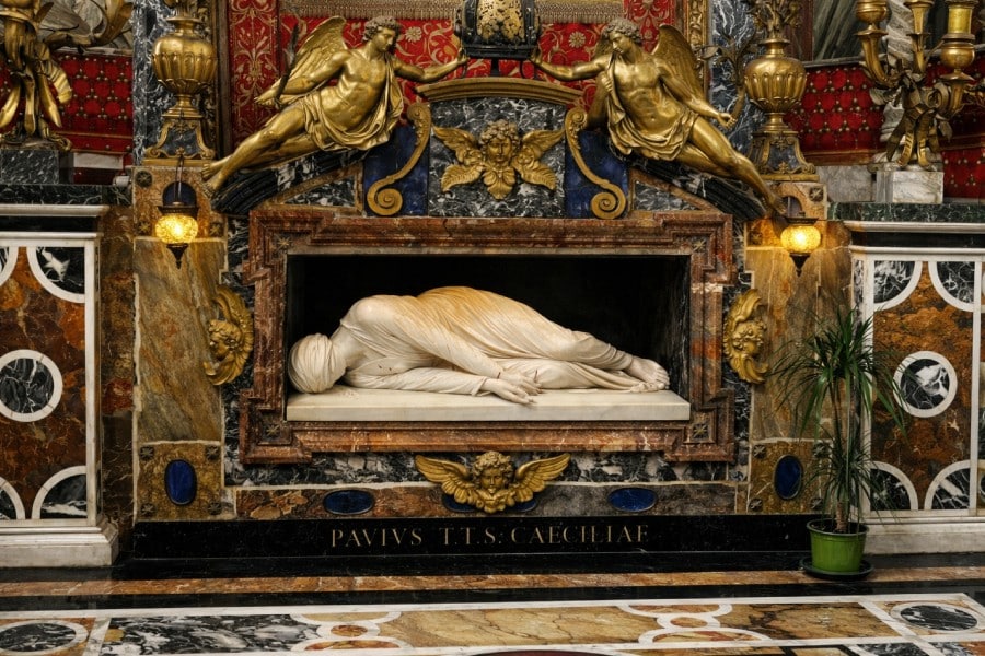 Corpo Incorrupto de Santa Cecília escultura de Stefano Maderno