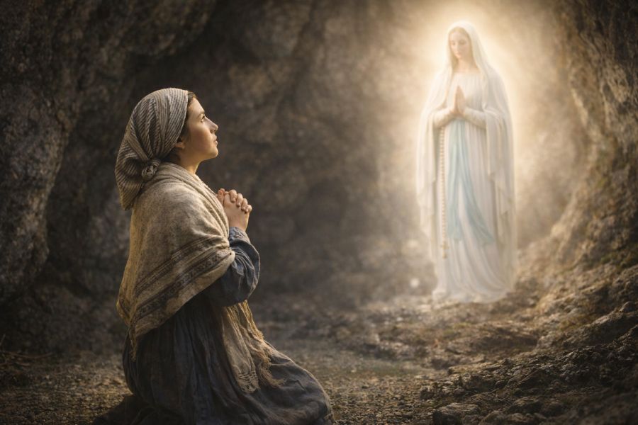 As aparições de Nossa Senhora de Lourdes a Santa Bernadete
